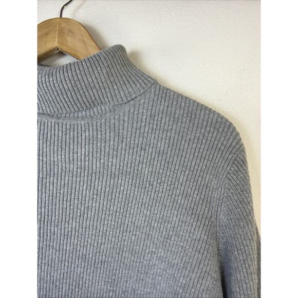Lane Bryant 22 24 Sweater Gray Pullover Turtleneck 2x classic plus ribbed light - Picture 4 of 10